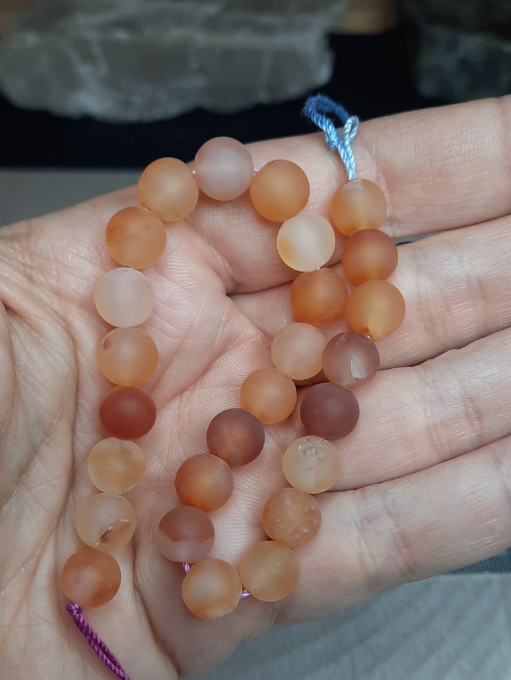 #13- 8mm Matte Carnelian Round Bead 8-inch Strand